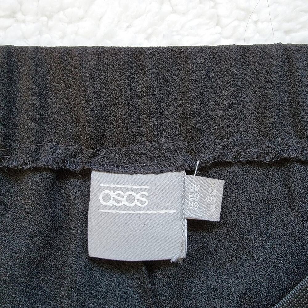 ASOS Black Slim Straight Leg Pull On Pants - Picture 4 of 5